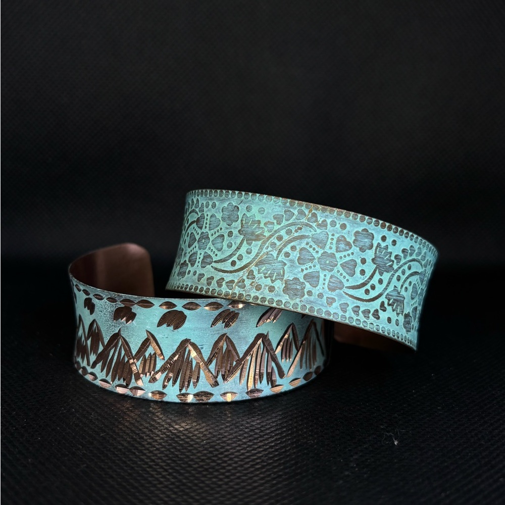 Turquoise and Copper Cuff Bracelets